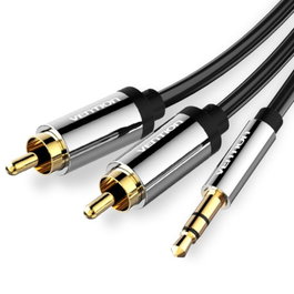 Vention Cable de Audio Estéreo Jack 3.5 mm a 2x RCA 3m Negro BCFBI